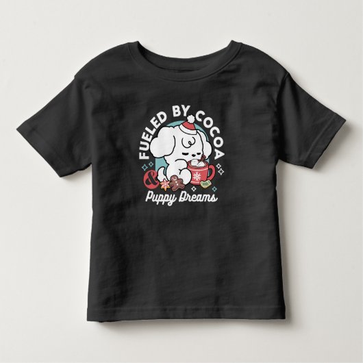 T-shirt Pour Les Tous Petits Cosy Puppy Dreams - Chocolat chaud et Noël (Devant)