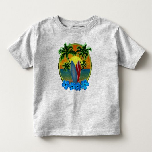 T-shirt Pour Les Tous Petits Coucher De Soleil Et Planches De Surf (Devant)