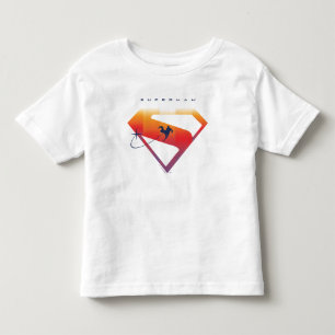 T-shirt Pour Les Tous Petits Coucher de soleil S'envoler Superman Bouclier