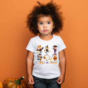 T-shirt Pour Les Tous Petits Couleur mignonne tour ou traiter halloween enfants