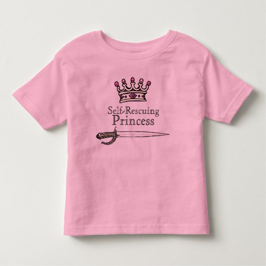 T-shirt Pour Les Tous Petits Courageux, Épée, AutoSecourue, Princesse, Féminist (Devant)