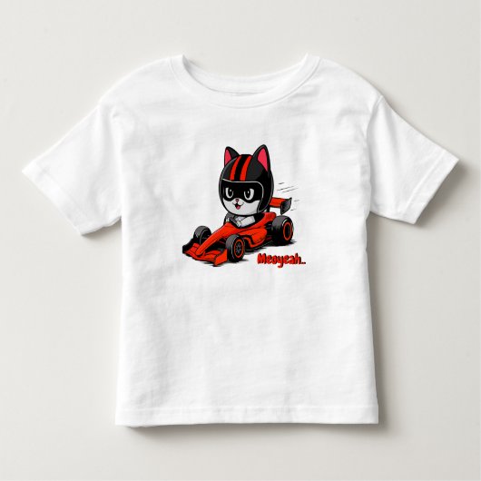 T-shirt Pour Les Tous Petits Course automobile de chat (Devant)