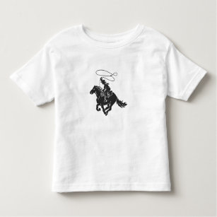 T-shirt Pour Les Tous Petits Cowboy à cheval bourré courant avec lasso