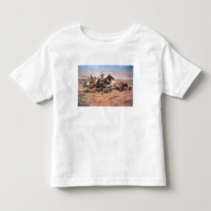 T-shirt Pour Les Tous Petits Cowboys roping a steer, 1897 (huile sur toile)