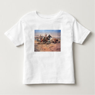 T-shirt Pour Les Tous Petits Cowboys roping un boeuf, 1897 (huile sur la toile)