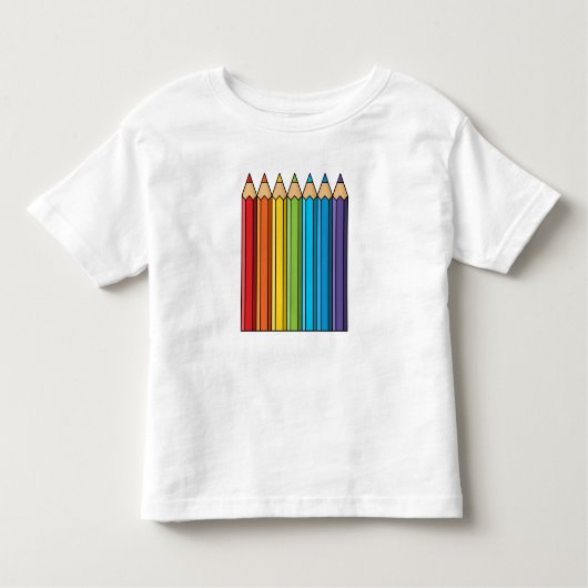T-shirt Pour Les Tous Petits Crayons de couleur arc-en-ciel (Devant)