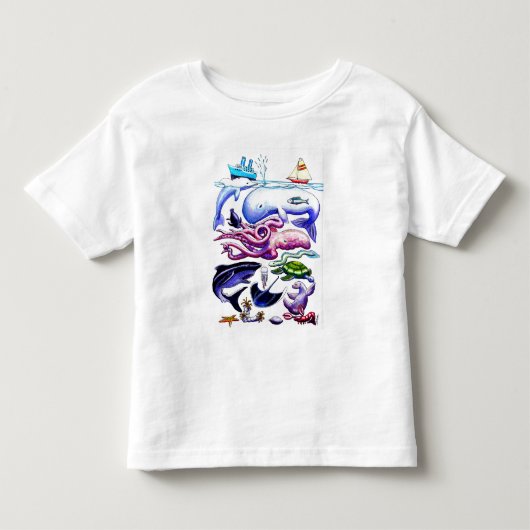T-shirt Pour Les Tous Petits Créatures de mer (Devant)