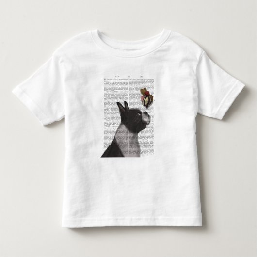 T-shirt Pour Les Tous Petits Crème glacée Boston Terrier (Devant)