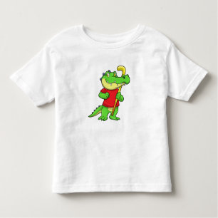 T-shirt Pour Les Tous Petits Crocodile à Field hockey avec bâton