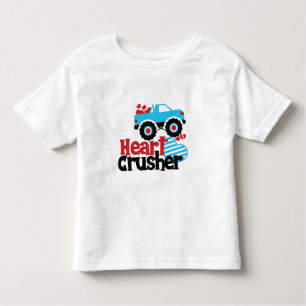 T-shirt Pour Les Tous Petits Croisière Coeur de Camion Monster bleu Valentine