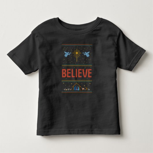 T-shirt Pour Les Tous Petits CROYEZ VRAIMENT Chandail de Noël chrétien Jésus Di (Devant)