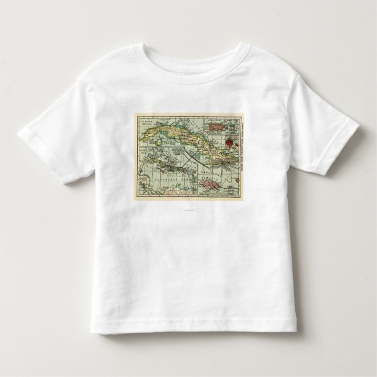 T-shirt Pour Les Tous Petits CubaPanoramic MapCuba (Devant)