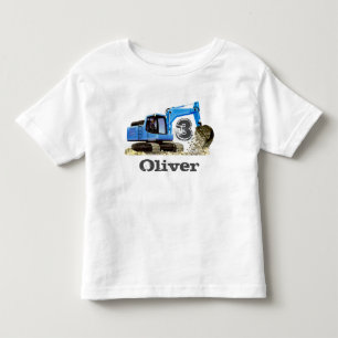 T-shirt Pour Les Tous Petits Custom Boy's Name 3rd Birthday Digger Excavator