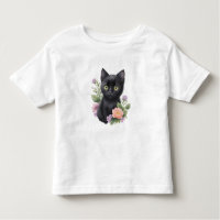 Cute Black Chat Floral Whimsical