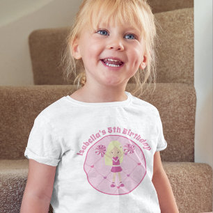 T-shirt Pour Les Tous Petits Cute Blonde Pom-pom girl fille fête d'anniversaire