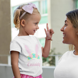 T-shirt Pour Les Tous Petits Cute Bunny Ears Tiara Pâques Personnalisé