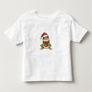 T-shirt Pour Les Tous Petits Cute Christmas Frog Sweater - Santa Frog Holding G