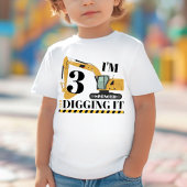 T-shirt Pour Les Tous Petits Cute Construction Digger Camion 3e fête d'annivers