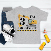 T-shirt Pour Les Tous Petits Cute Construction Digger Camion 3e fête d'annivers