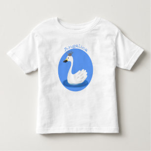 T-shirt Pour Les Tous Petits Cute cygne blanc avec dessin de la couronne