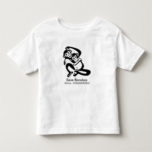 T-shirt Pour Les Tous Petits Cute Enregistrer BONOBOS-Endangeredanimal graphiqu (Devant)