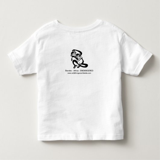 T-shirt Pour Les Tous Petits Cute Enregistrer BONOBOS-Endangeredanimal graphiqu (Dos)