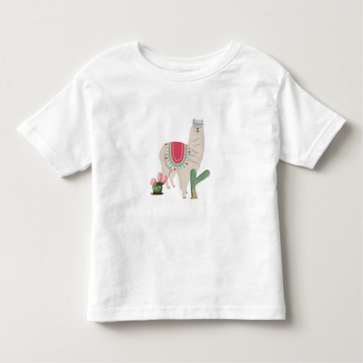 T-shirt Pour Les Tous Petits Cute Fiesta Llama & Cactus (Devant)
