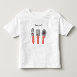 T-shirt Pour Les Tous Petits Cute fourche couteau et cuillère dessin de couvert