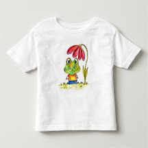 Cute grenouille blanche Whimsical sous une fleur r