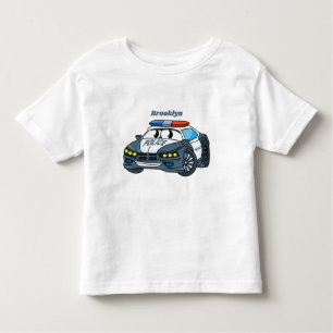 T-shirt Pour Les Tous Petits Cute happy police car cartoon illustration