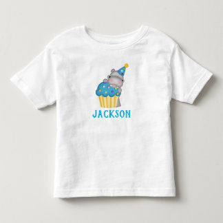 T-shirt Pour Les Tous Petits Cute Hippo Anniversaire Cupcake personnalisé