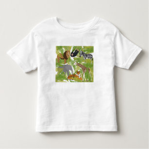T-shirt Pour Les Tous Petits Cute Jungle Animaux Safari Garçon Fille