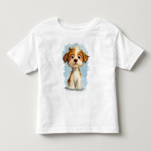 T-shirt Pour Les Tous Petits Cute Kawaii Caricature Chiot