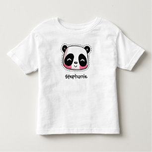 T-shirt Pour Les Tous Petits Cute Kawaii Panda Bear avec nom personnalisé