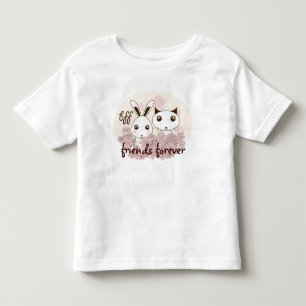 T-shirt Pour Les Tous Petits Cute Kitten Bunny Animal Meilleur Amis Fille