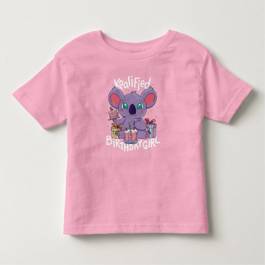 T-shirt Pour Les Tous Petits Cute Koala Ours Koalified Anniversaire fille rose (Devant)