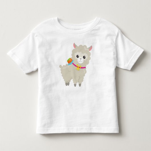 T-shirt Pour Les Tous Petits Cute Llama, Alpaca, Petite Llama, Llama Avec Casqu (Devant)