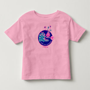 T-shirt Pour Les Tous Petits Cute Personnalisable Petits Monstres De Fille Rose