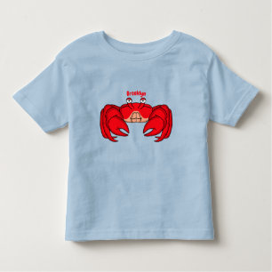 T-shirt Pour Les Tous Petits Cute red crab cartoon