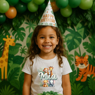 T-shirt Pour Les Tous Petits Cute Safari Animaux Mia Kids Tee