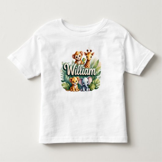 T-shirt Pour Les Tous Petits Cute Safari Animaux William Kids Tee (Devant)