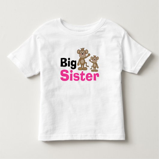 T-shirt Pour Les Tous Petits Cute Singe Big Soeur (Devant)