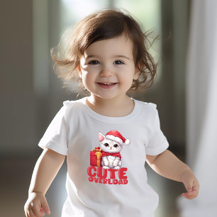 T-shirt Pour Les Tous Petits Cute surcharge chaton de Noël