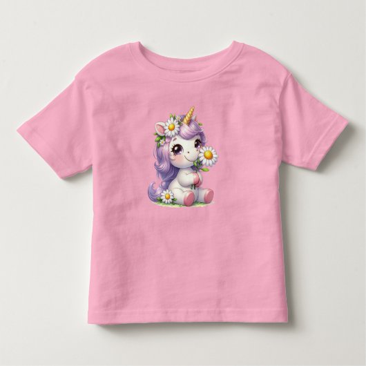 T-shirt Pour Les Tous Petits Cute Unicorn Thème (Devant)