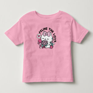 T-shirt Pour Les Tous Petits Cute Valentine's Cat Design - Feline the Love