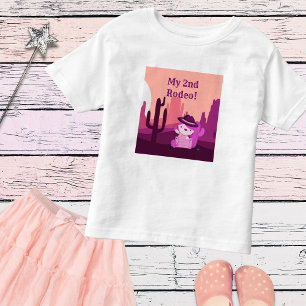 T-shirt Pour Les Tous Petits Cute Western Cowgirl Desert Age 2 Anniversaire