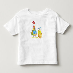 T-shirt Pour Les Tous Petits Cute Whimsical Mama poulet avec bébé