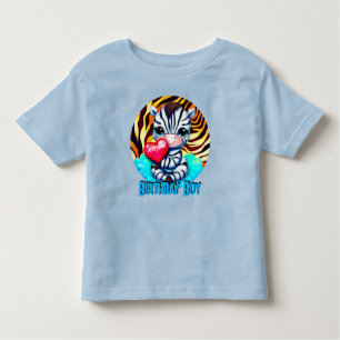 T-shirt Pour Les Tous Petits Cute Zebra Birthday Boy