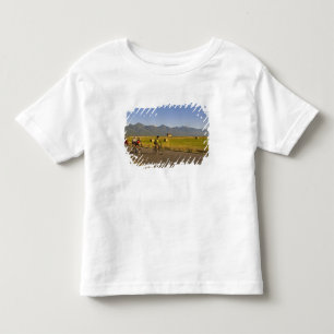 T-shirt Pour Les Tous Petits Cyclistes sur route descendent une route de campag