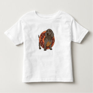 T-shirt Pour Les Tous Petits Dachshund avec Donut